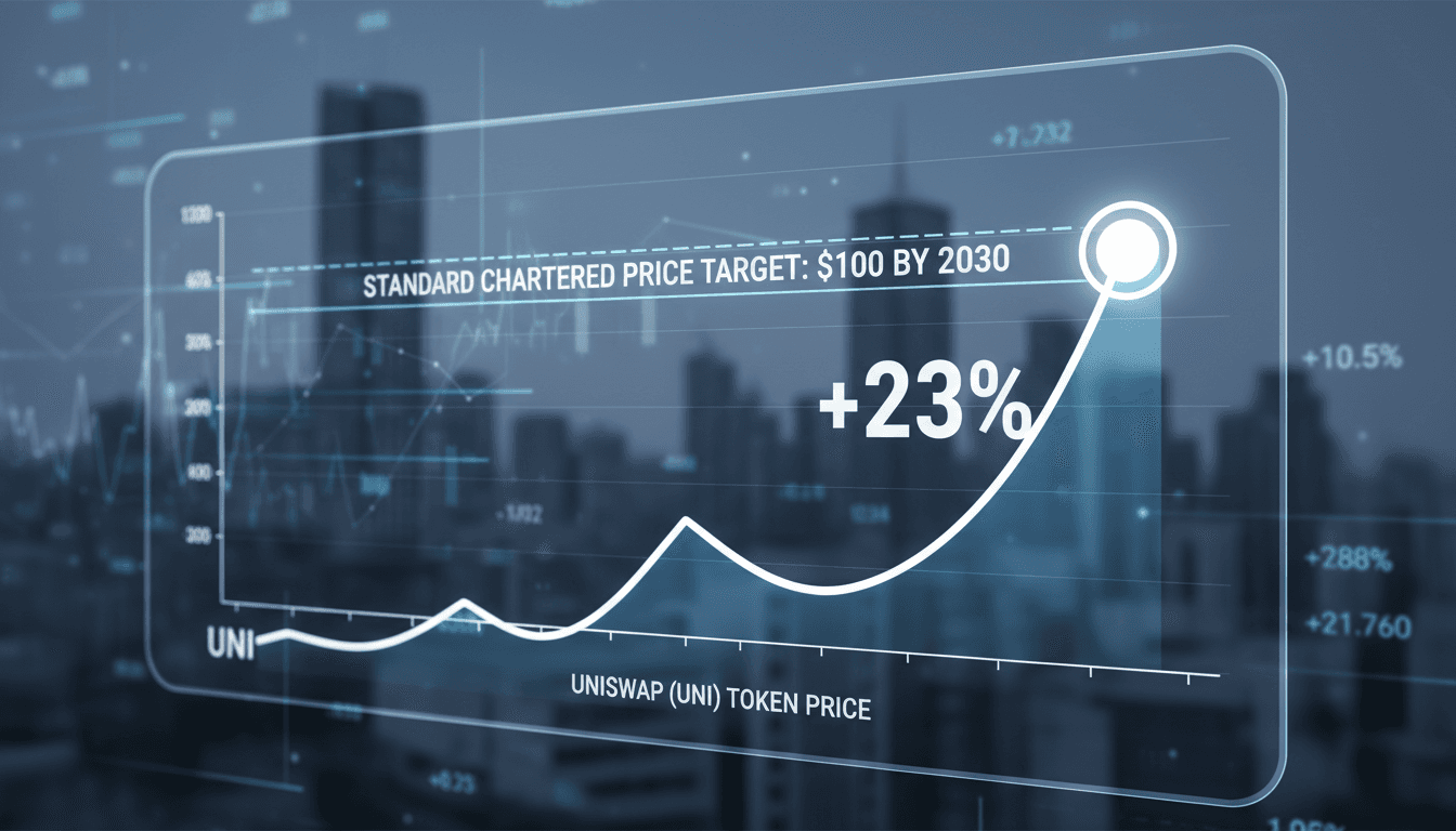 Uniswap UNI token price surge following Standard Chartered announcement