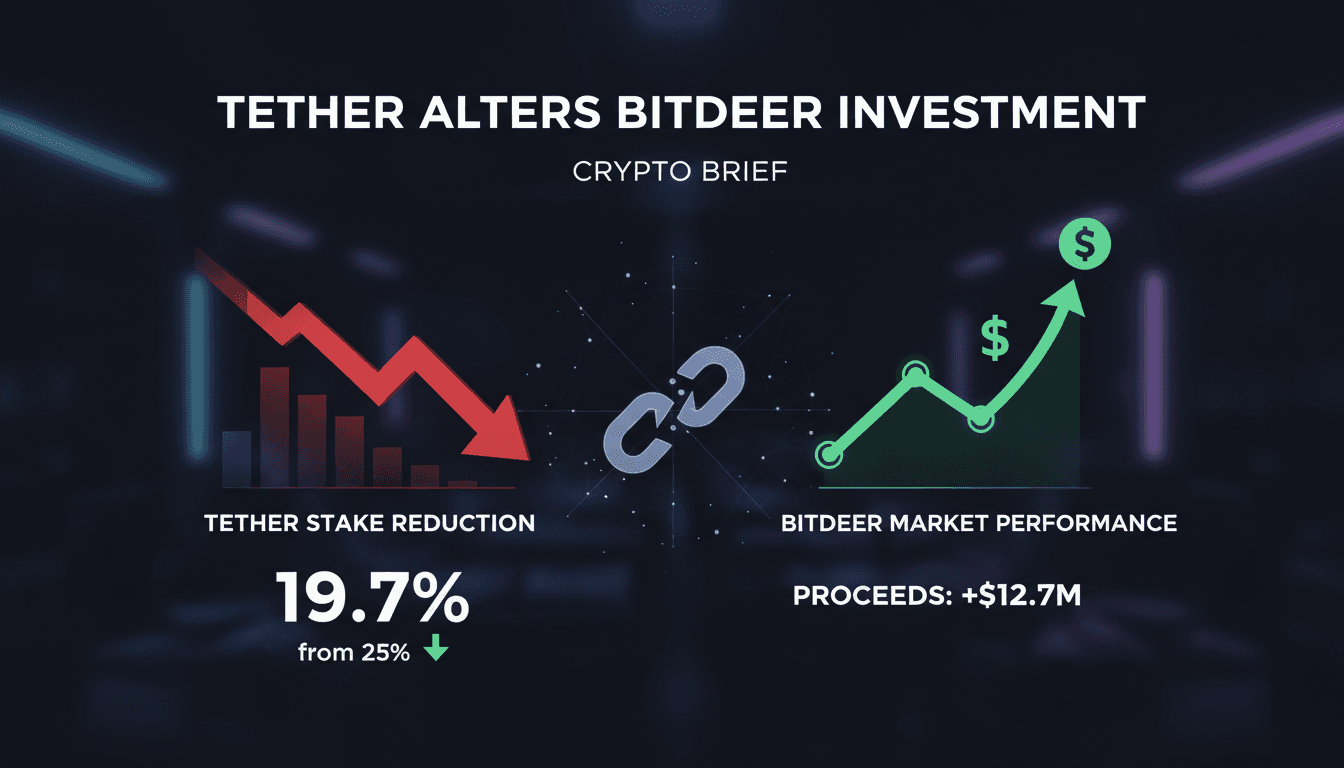 Tether reduces stake in Bitdeer while retaining significant ownership