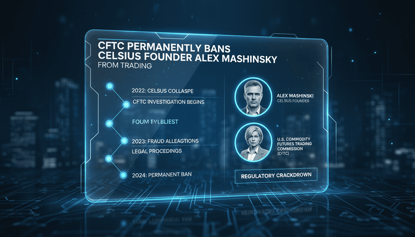 CFTC logo with a backdrop of cryptocurrency symbols