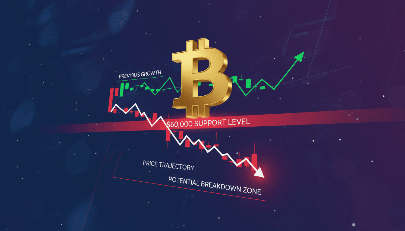 Bitcoin price chart highlighting the $60,000 support level