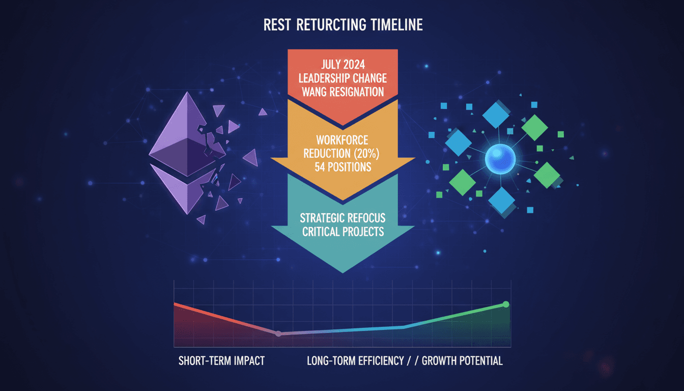 Ethereum Foundation logo with a backdrop of cryptocurrency graphics.
