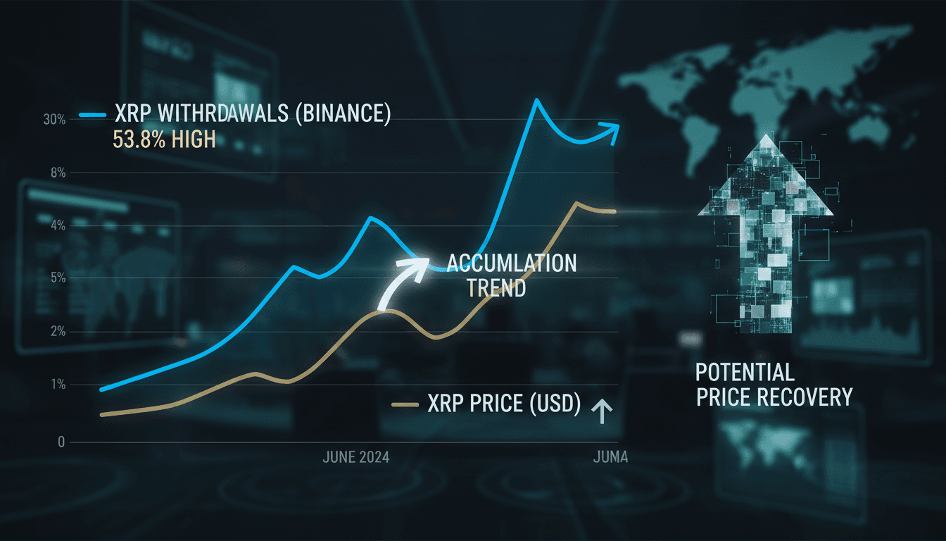 Graph showing XRP withdrawal trends and price movements on Binance.