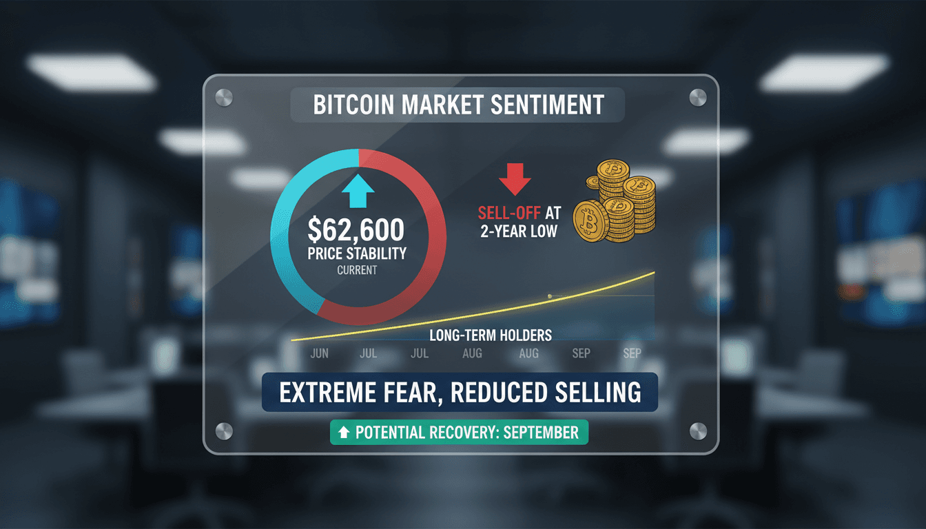 Bitcoin price chart showing stability and reduced selling activity among long-term holders.