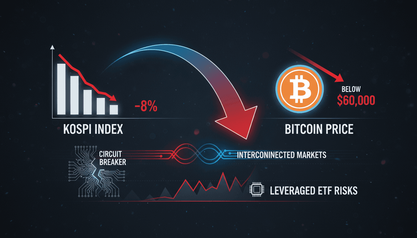 KOSPI index drop triggers significant decline in Bitcoin price