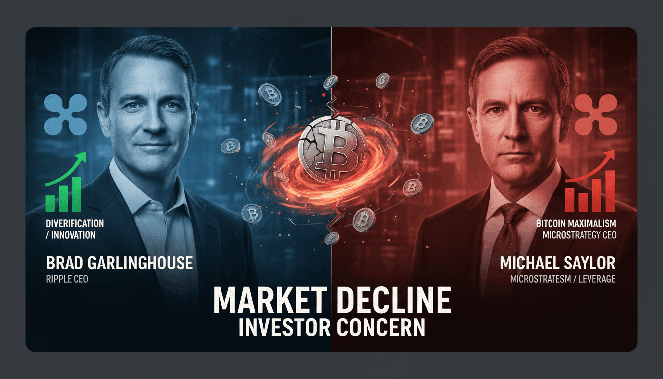 Ripple CEO Brad Garlinghouse discussing Bitcoin strategy critiques.