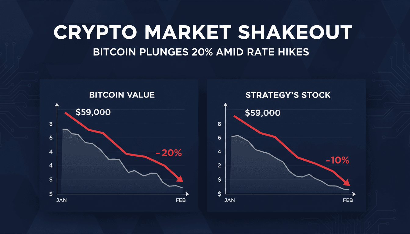 Bitcoin's value drops 20% amid investor concerns and rising interest rates