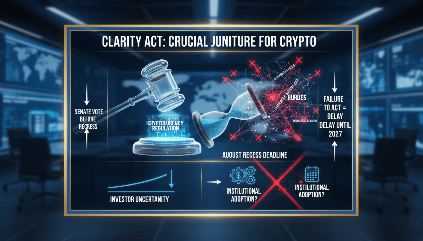 Senate chamber with a focus on cryptocurrency regulation discussions