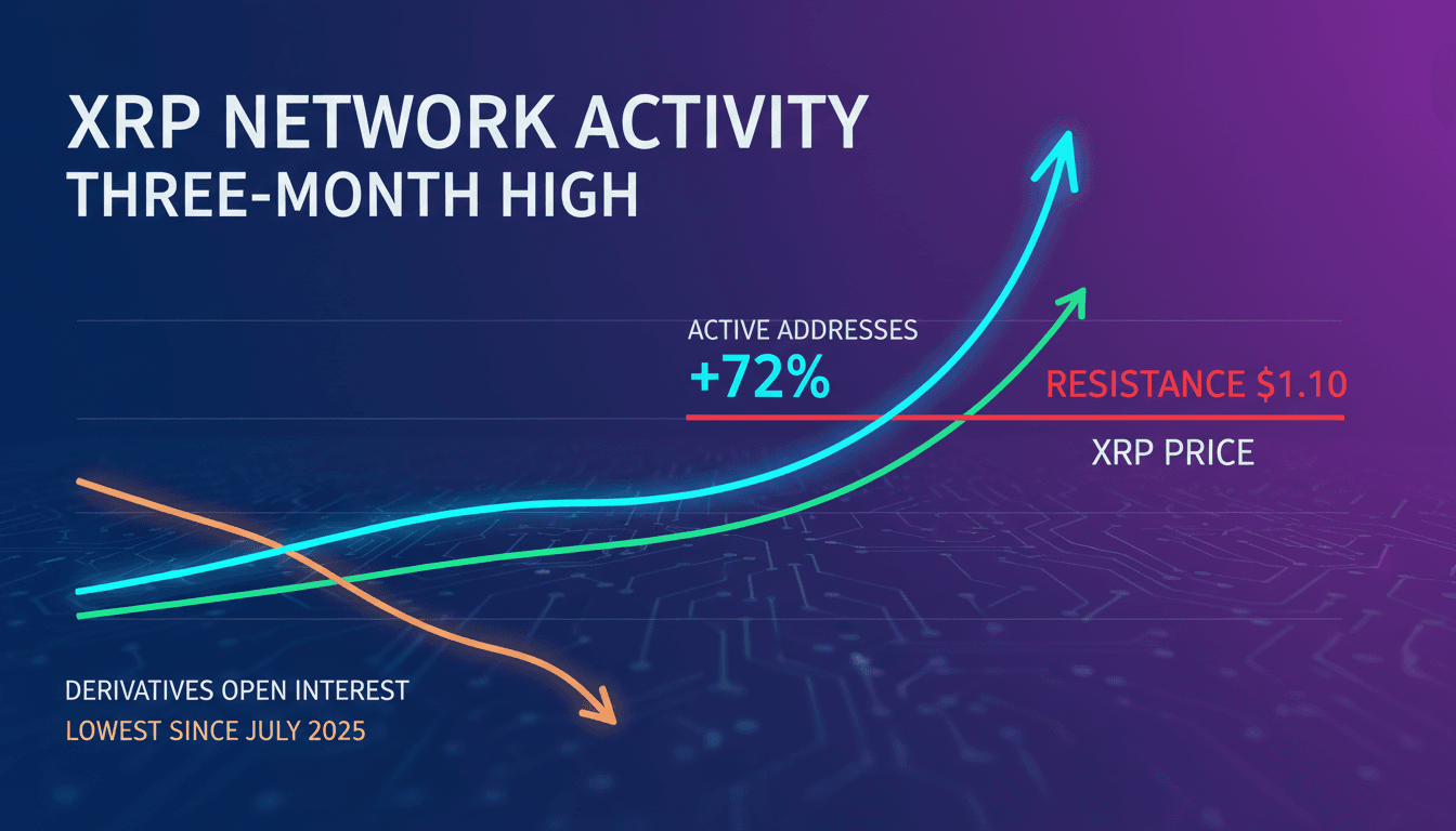 Graph showing XRP's active addresses and price resistance levels