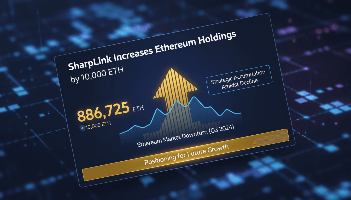 SharpLink increases Ethereum holdings by 10,000 ETH amid market downturn