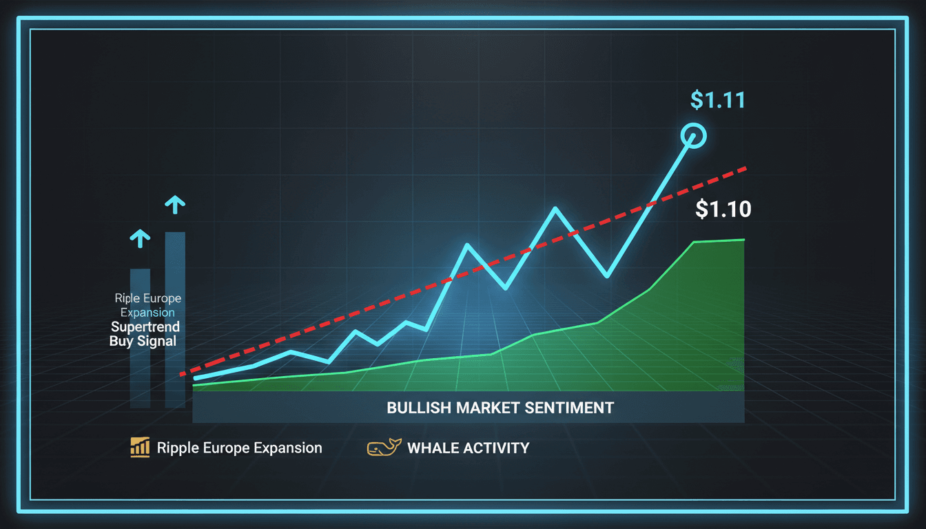 XRP price rises to $1.11 amid bullish market sentiment and whale activity