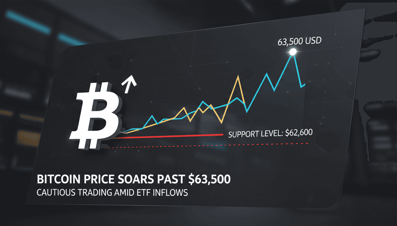 Bitcoin price chart showing recent surge and support levels