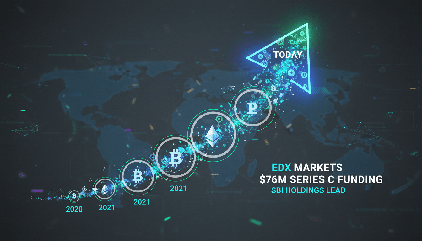 EDX Markets funding announcement with SBI Holdings logo