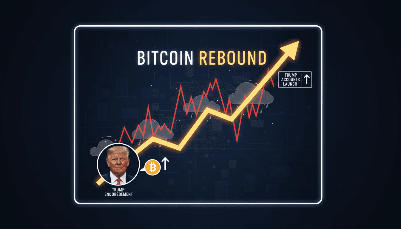 President Trump speaking about cryptocurrency at a press event.