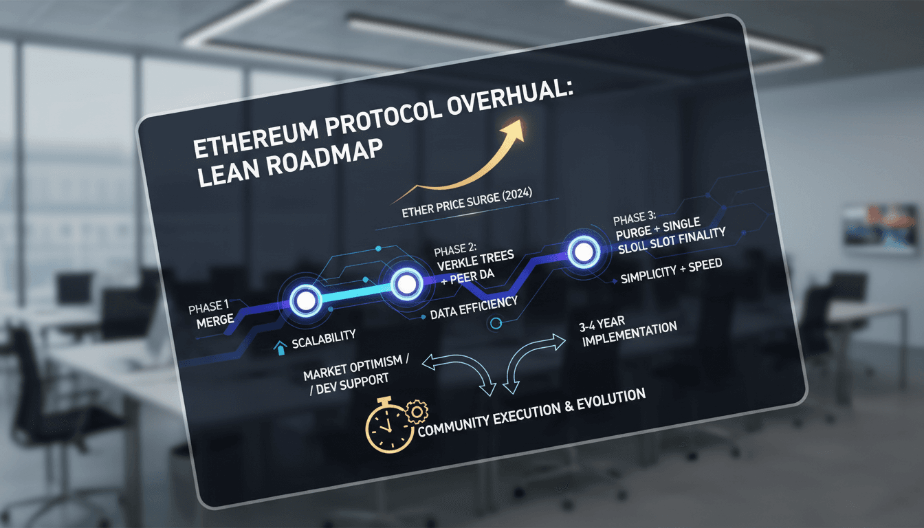 Ethereum roadmap visual highlighting major protocol changes and advancements.