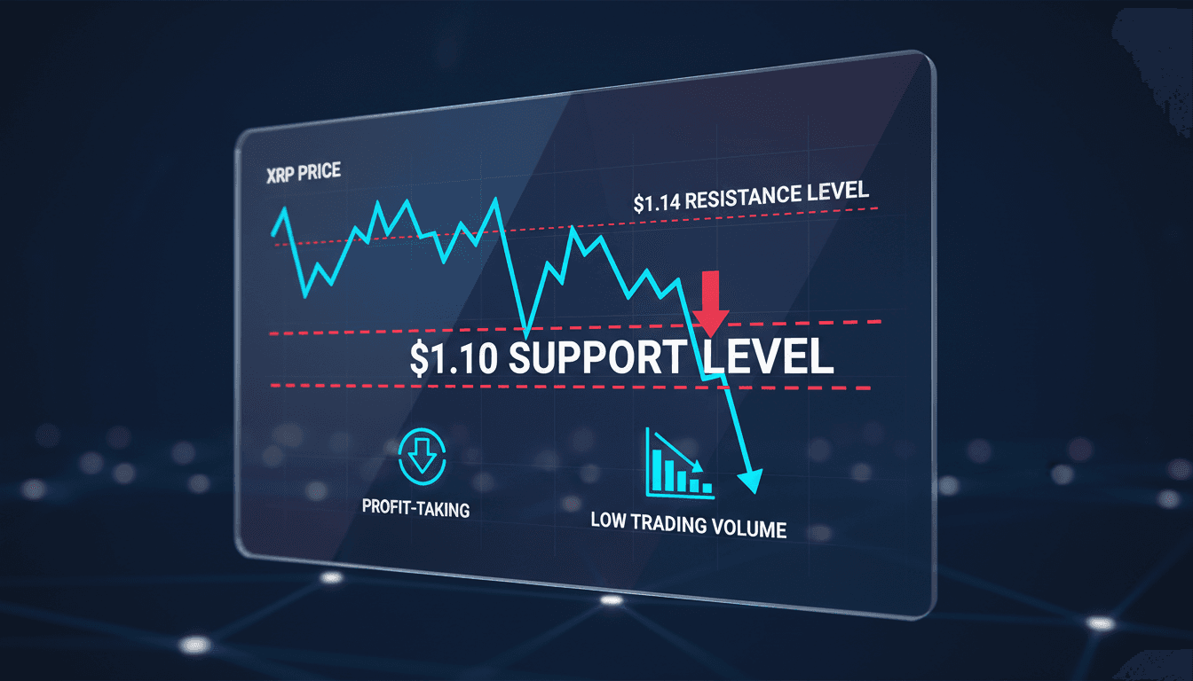 XRP cryptocurrency price chart showing recent fluctuations and key support levels.