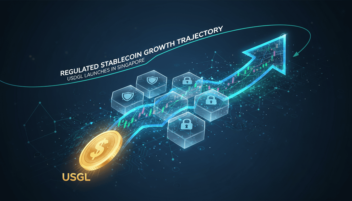 Illustration of Paxos' USDGL yield-bearing stablecoin launch in Singapore.