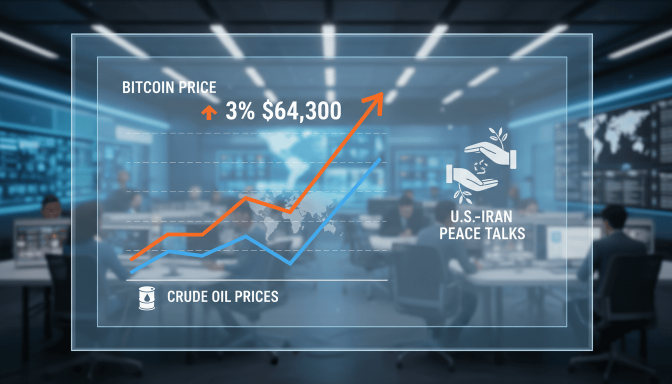 Bitcoin price chart showing recent rebound and geopolitical influences