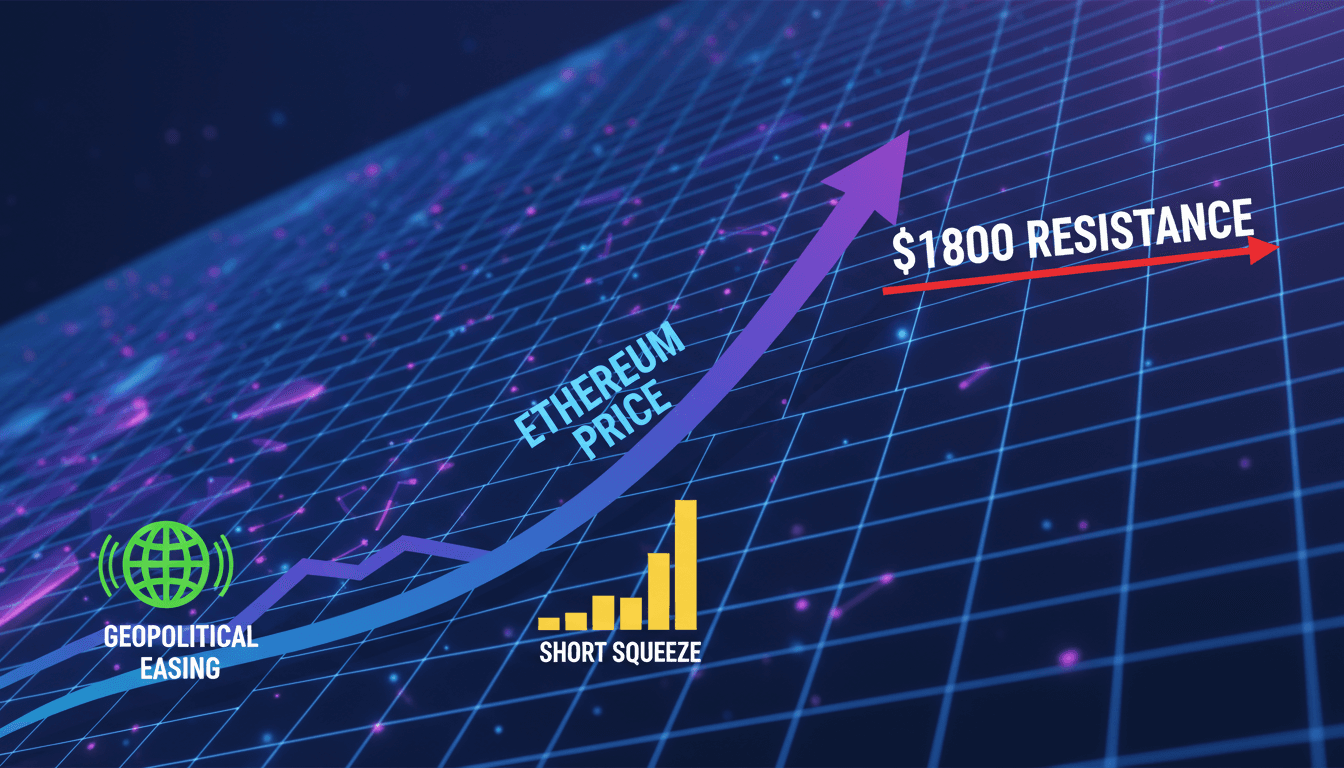 Ethereum price chart showing recent rebound and resistance levels