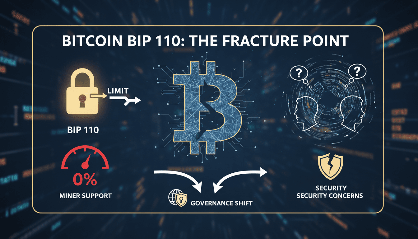 Bitcoin network governance debate over BIP 110 proposal