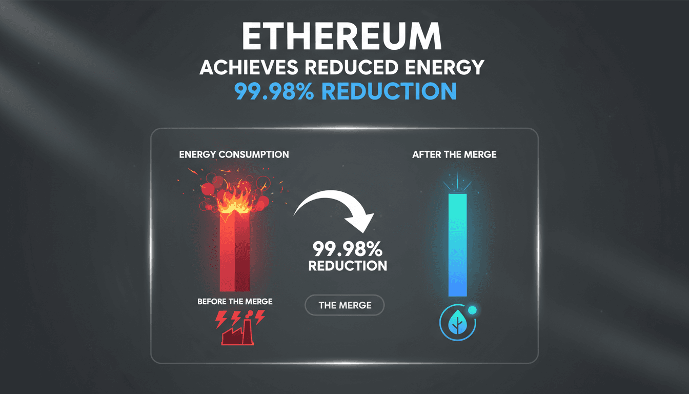 Ethereum's energy consumption reduction infographic