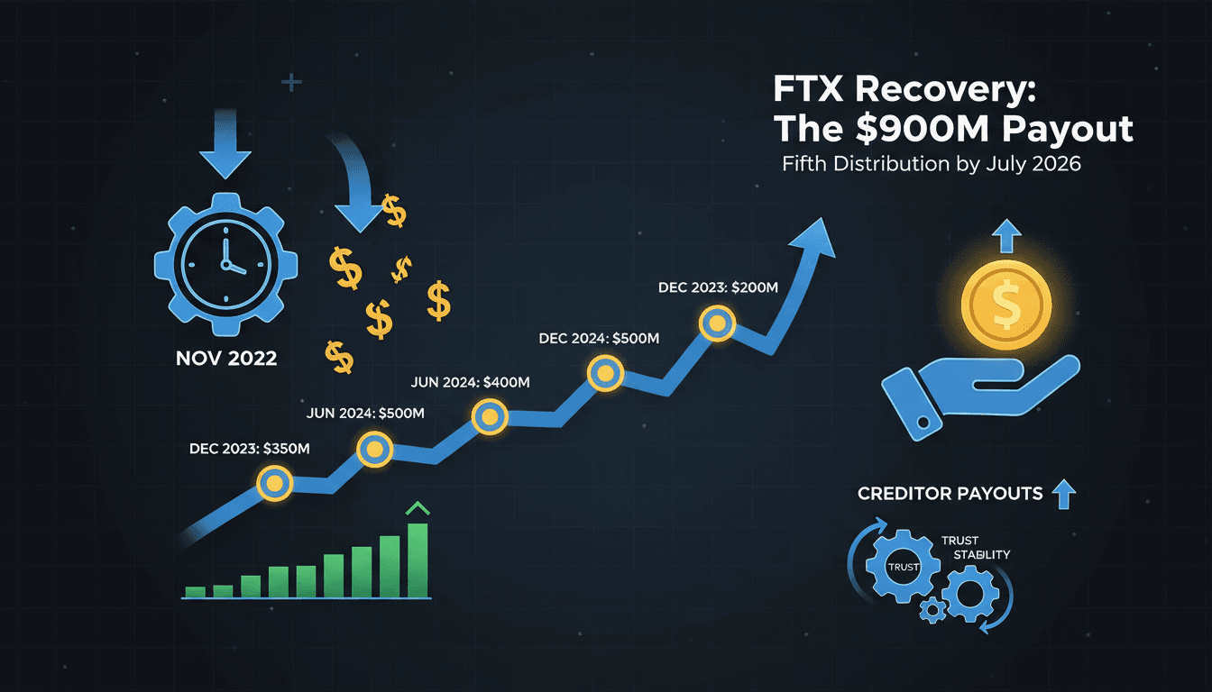 FTX logo with financial recovery graphics