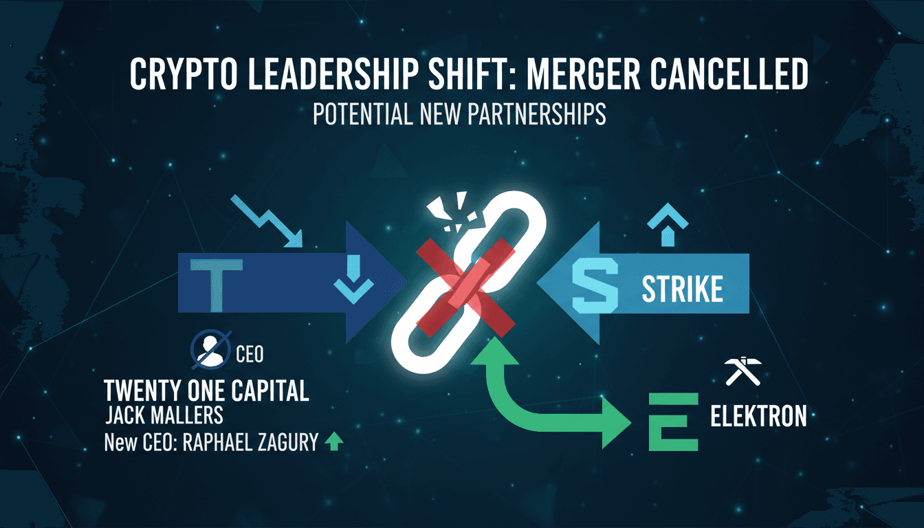 Jack Mallers resigns as CEO of Twenty One Capital, impacting merger plans.