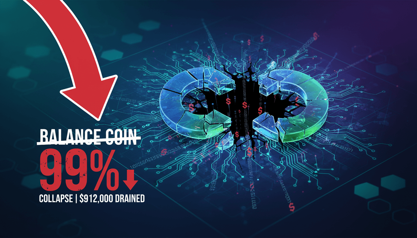 Illustration of the Balance Coin collapse and its impact on decentralized finance.