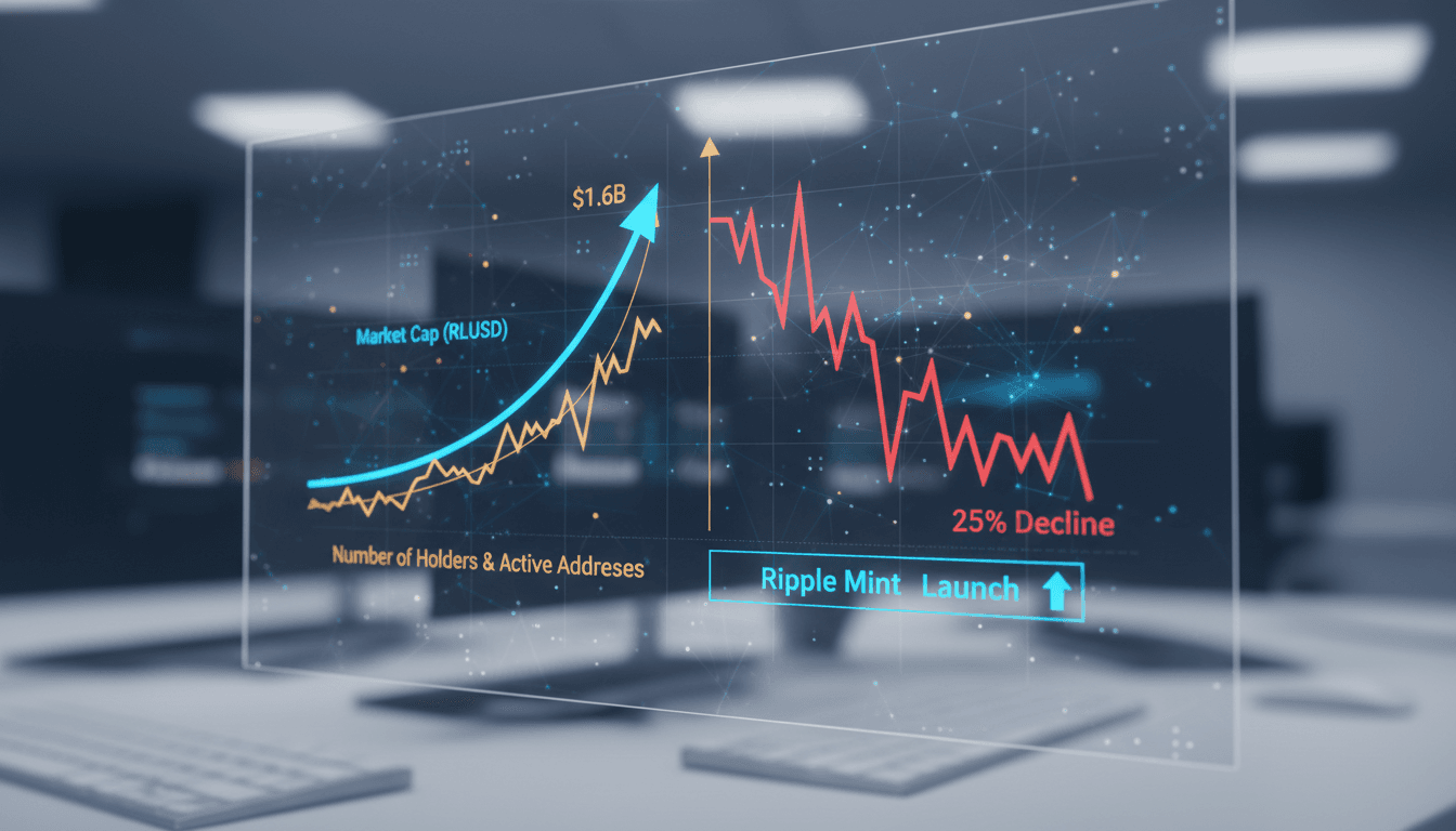 Ripple Mint platform interface showcasing RLUSD management tools.