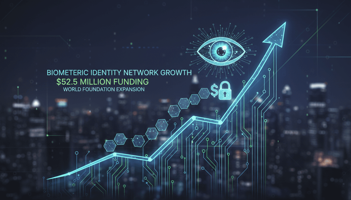 World Foundation logo with biometric identity technology background