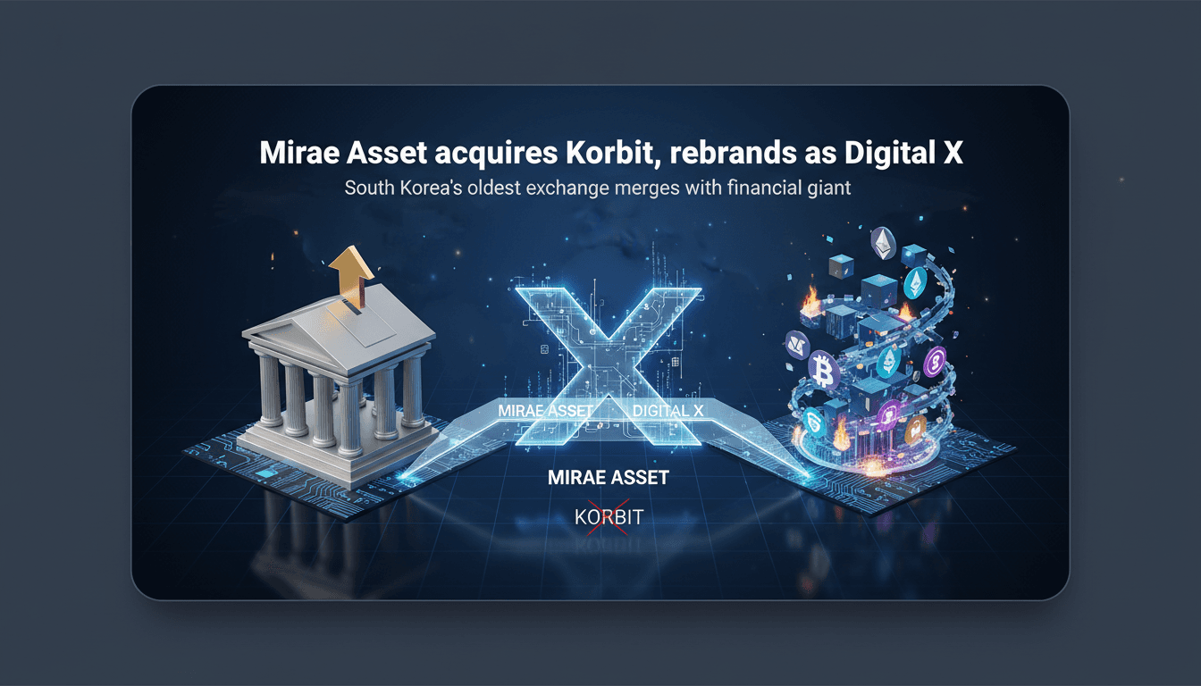 Mirae Asset acquires South Korea's oldest cryptocurrency exchange Korbit and rebrands it as Digital X