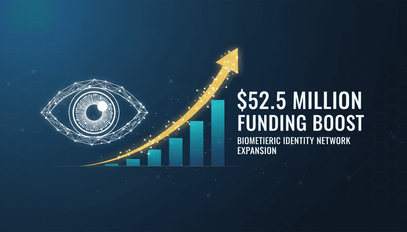 World Foundation logo with biometric identity technology background
