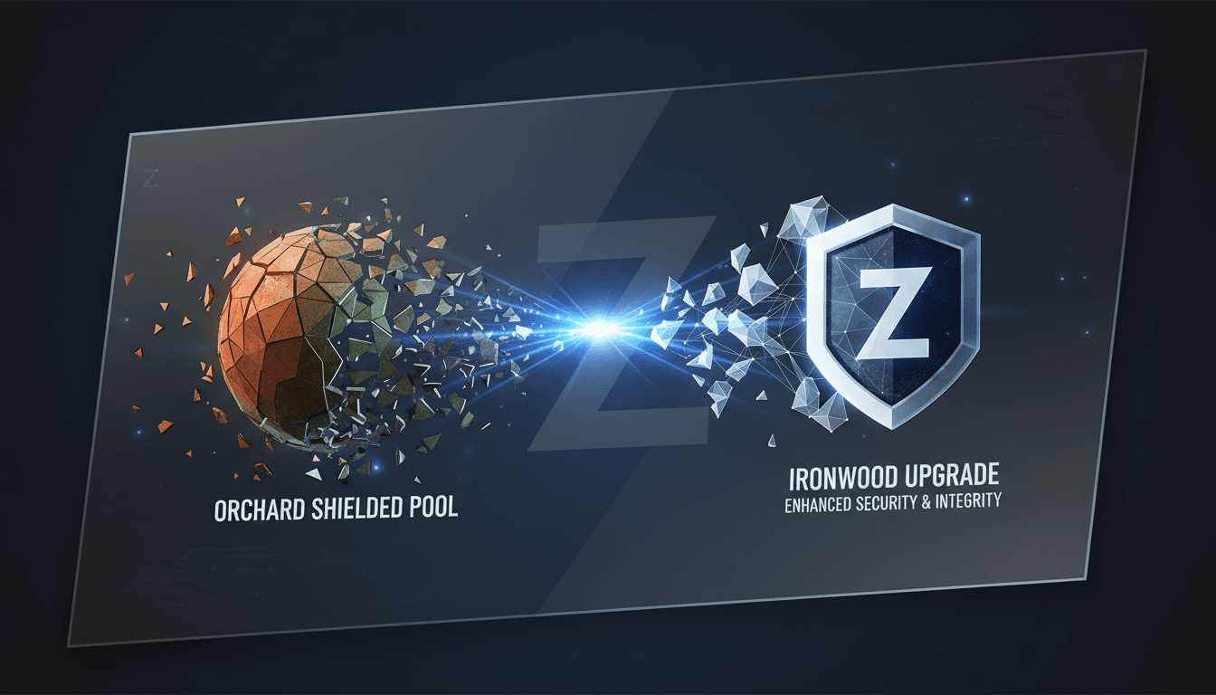 Zcash Ironwood upgrade graphic illustrating enhanced security features