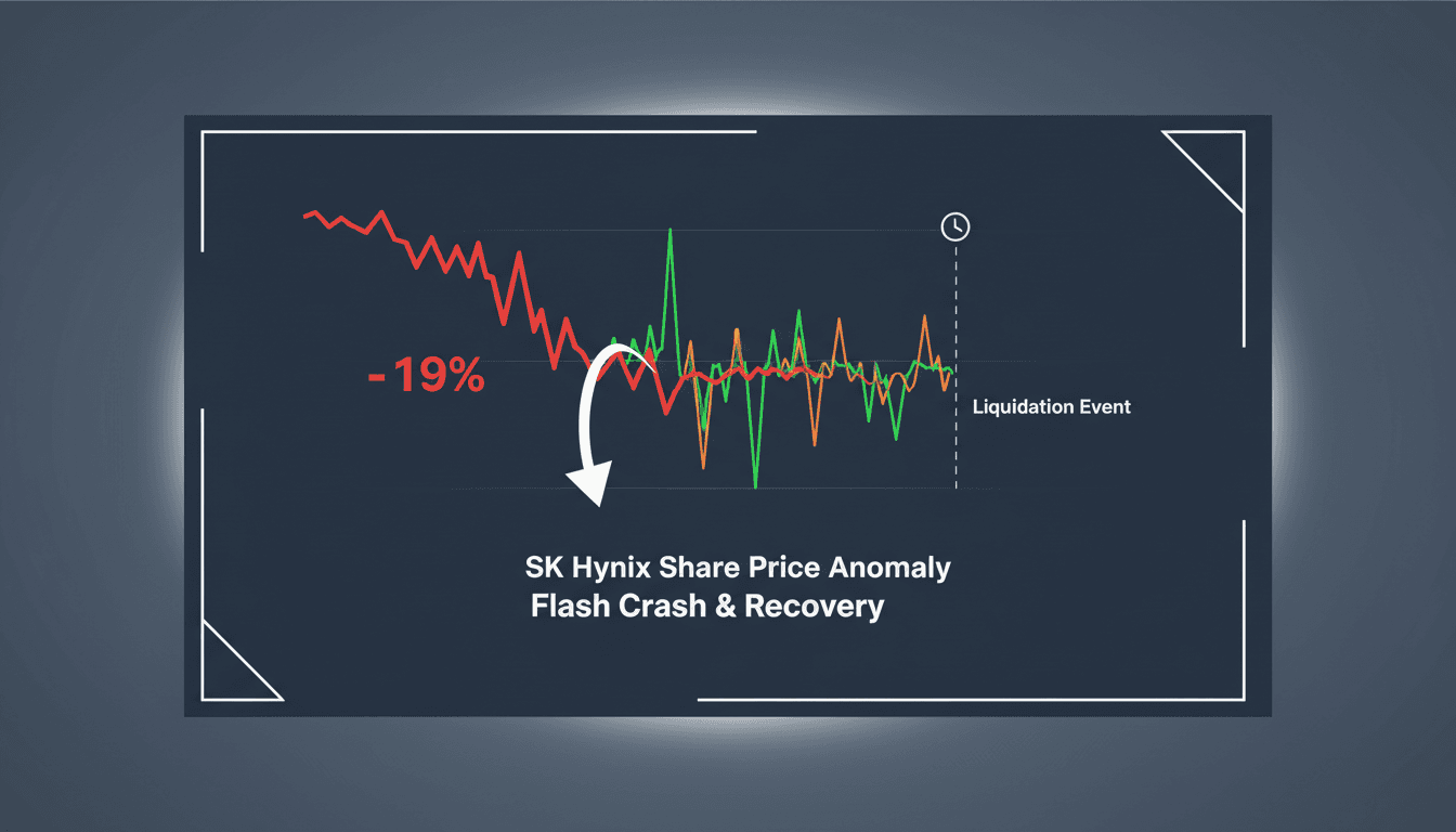 Illustration of SK Hynix share price fluctuations during the trading anomaly.