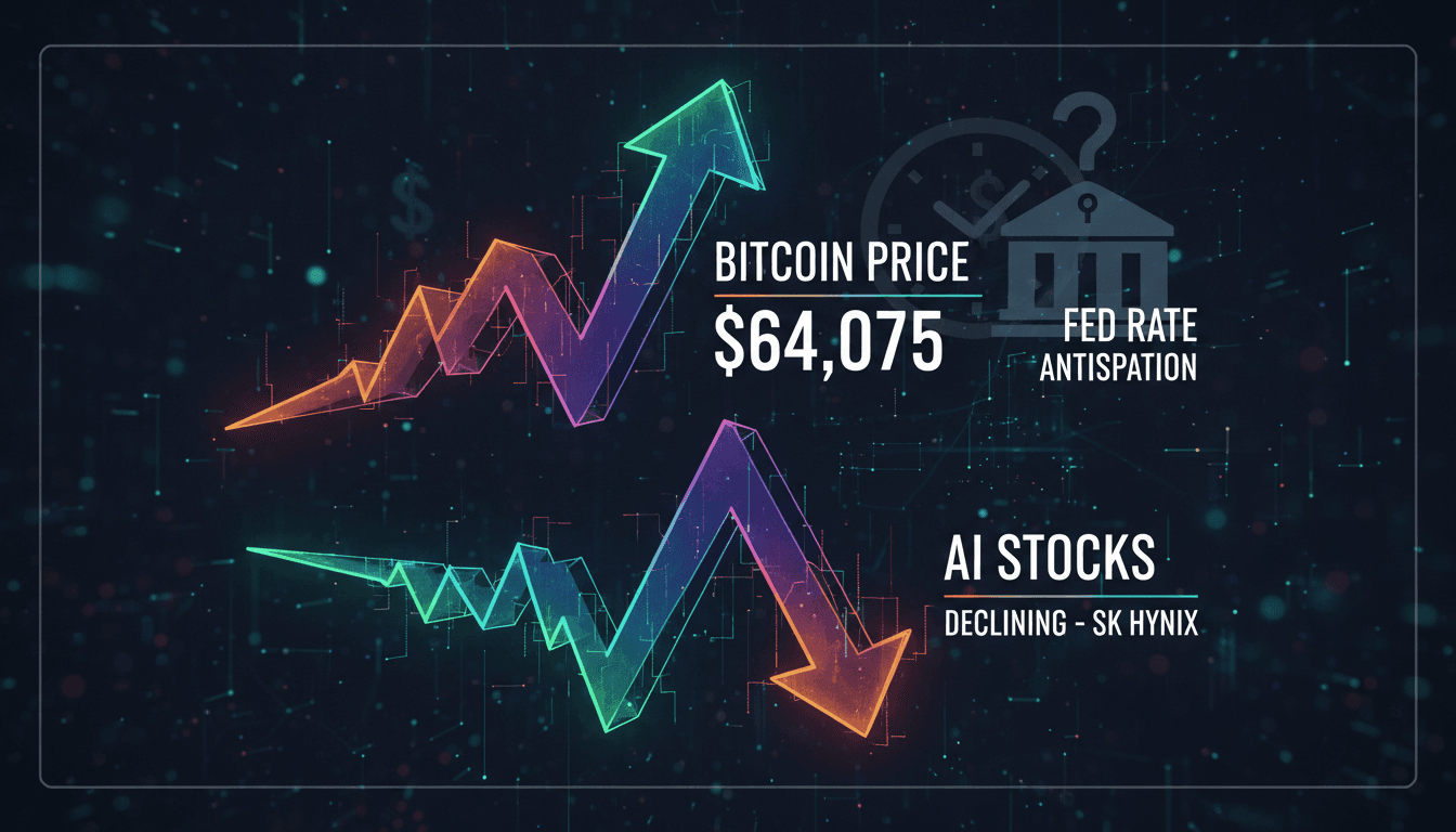 Bitcoin price chart showing stability against AI stock declines.