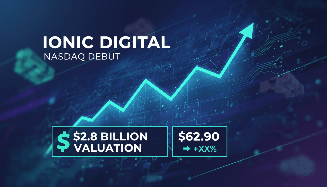 Ionic Digital's stock performance on Nasdaq with a $2.8 billion valuation