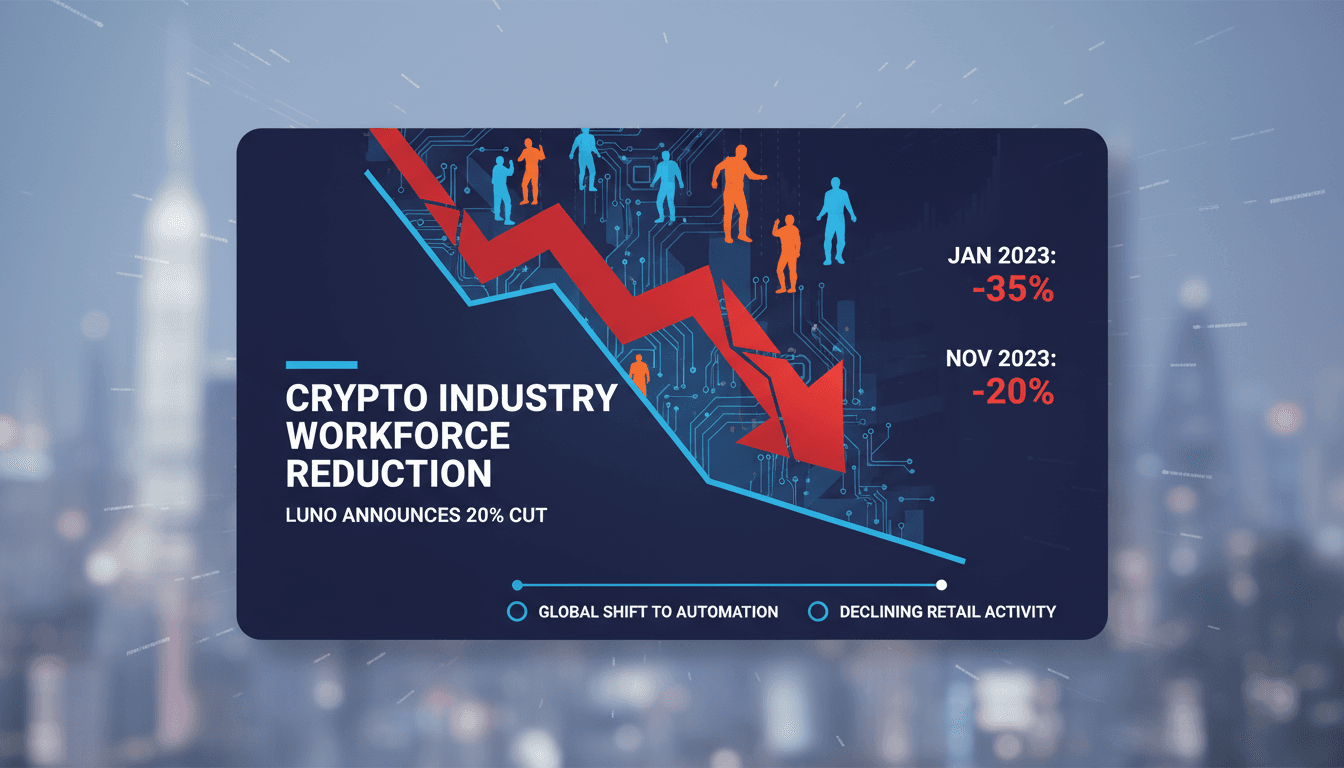 Luno cryptocurrency exchange logo with a backdrop of market trends
