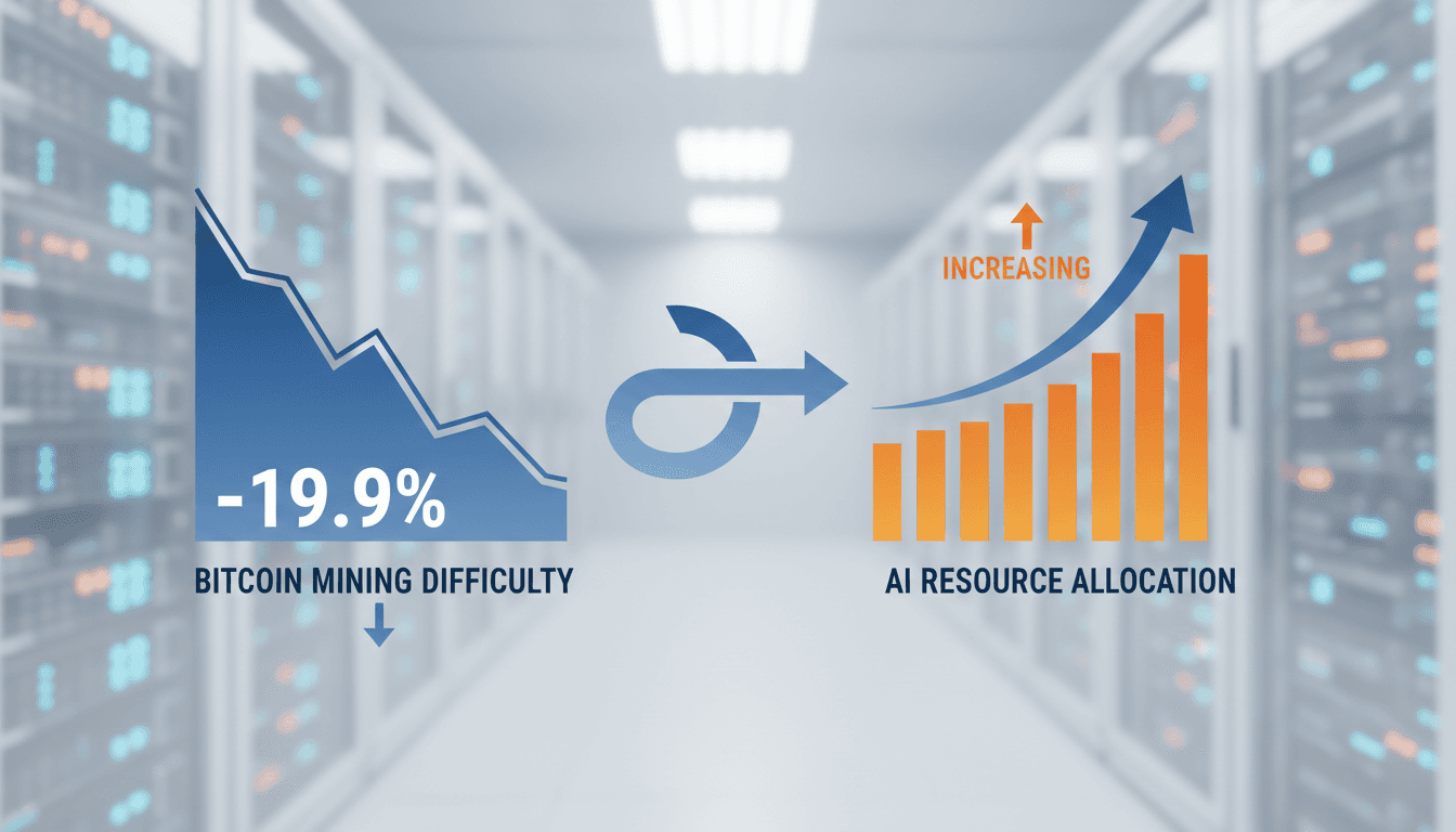 Bitcoin mining operations transitioning towards artificial intelligence.