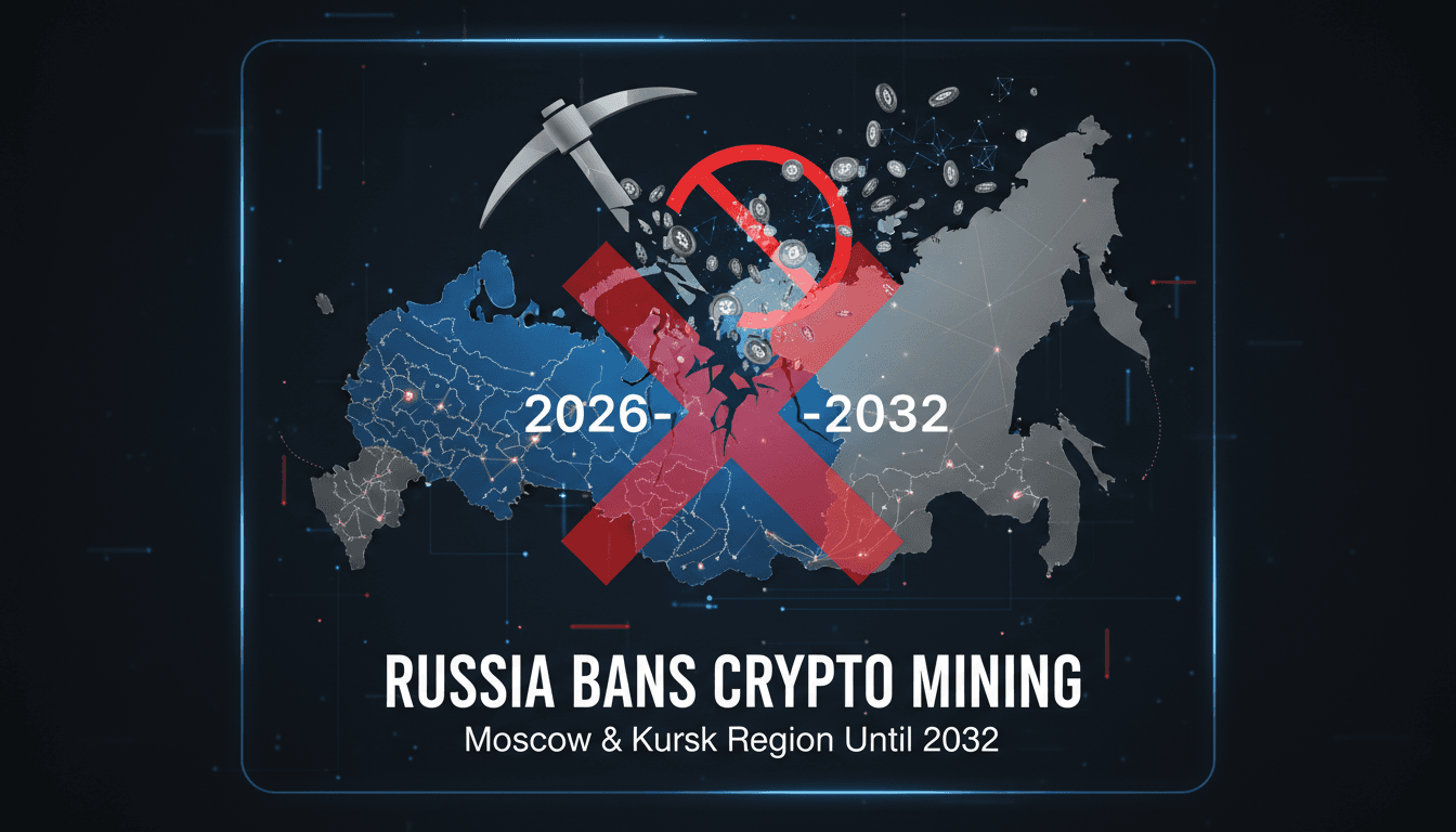 Illustration of cryptocurrency mining impact in Russia