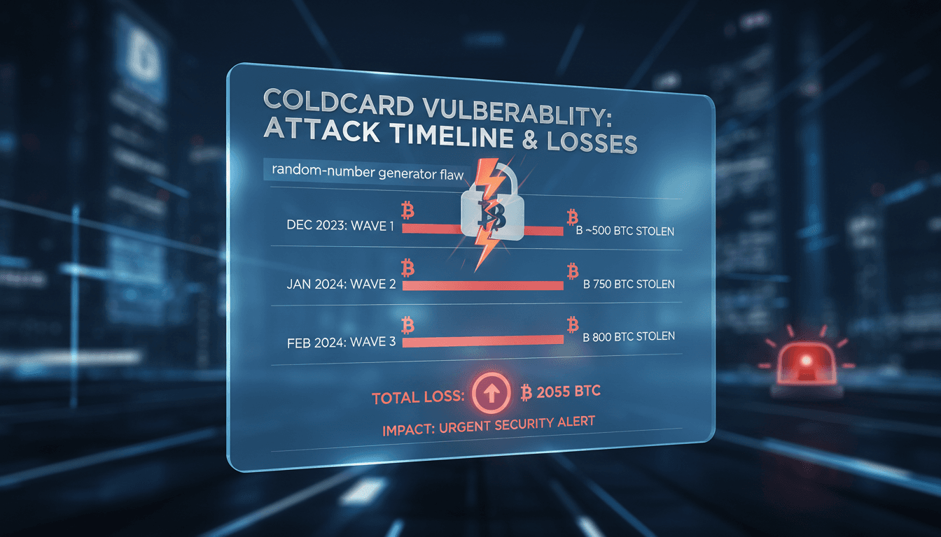Coldcard hardware wallet vulnerability and Bitcoin theft analysis