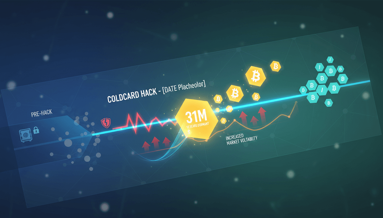 Illustration of Bitcoin wallets and security concerns following the Coldcard hack.