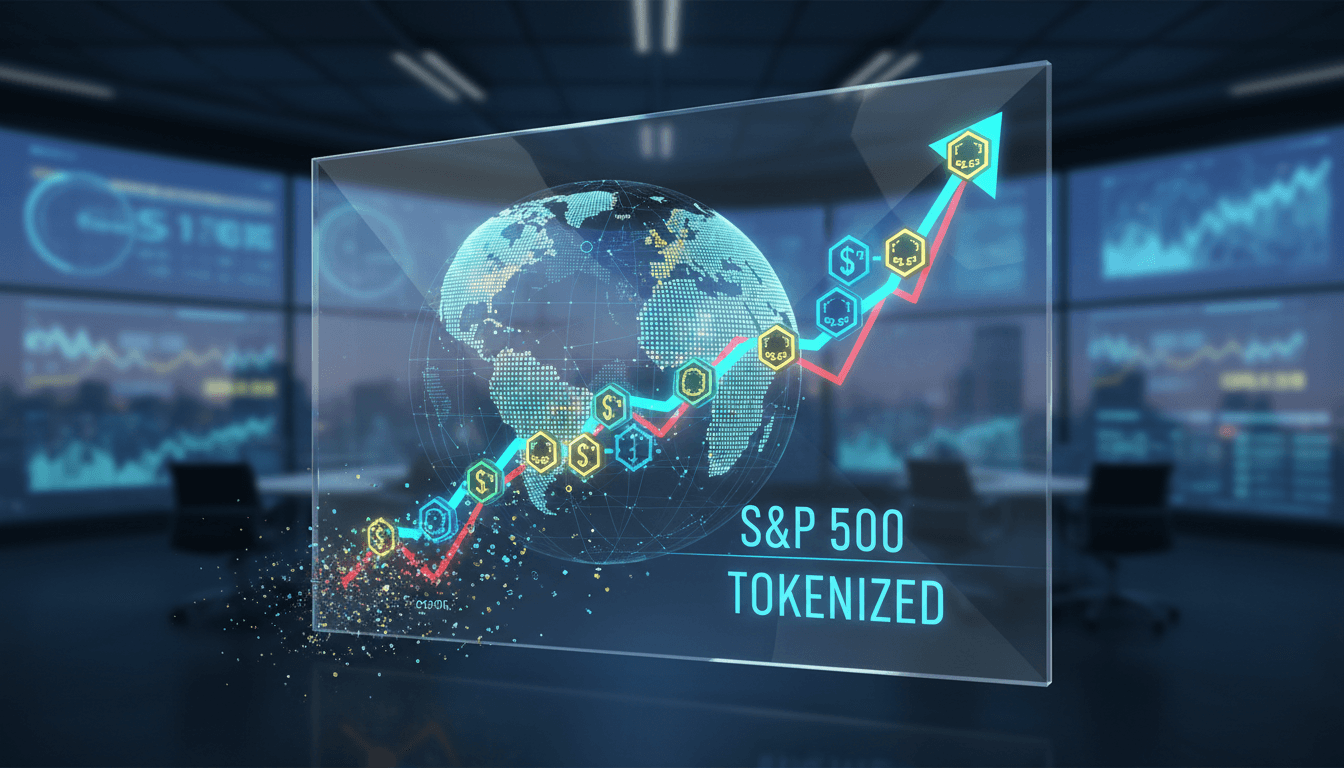 Dinari's tokenized trading platform interface showcasing S&P 500 stocks.