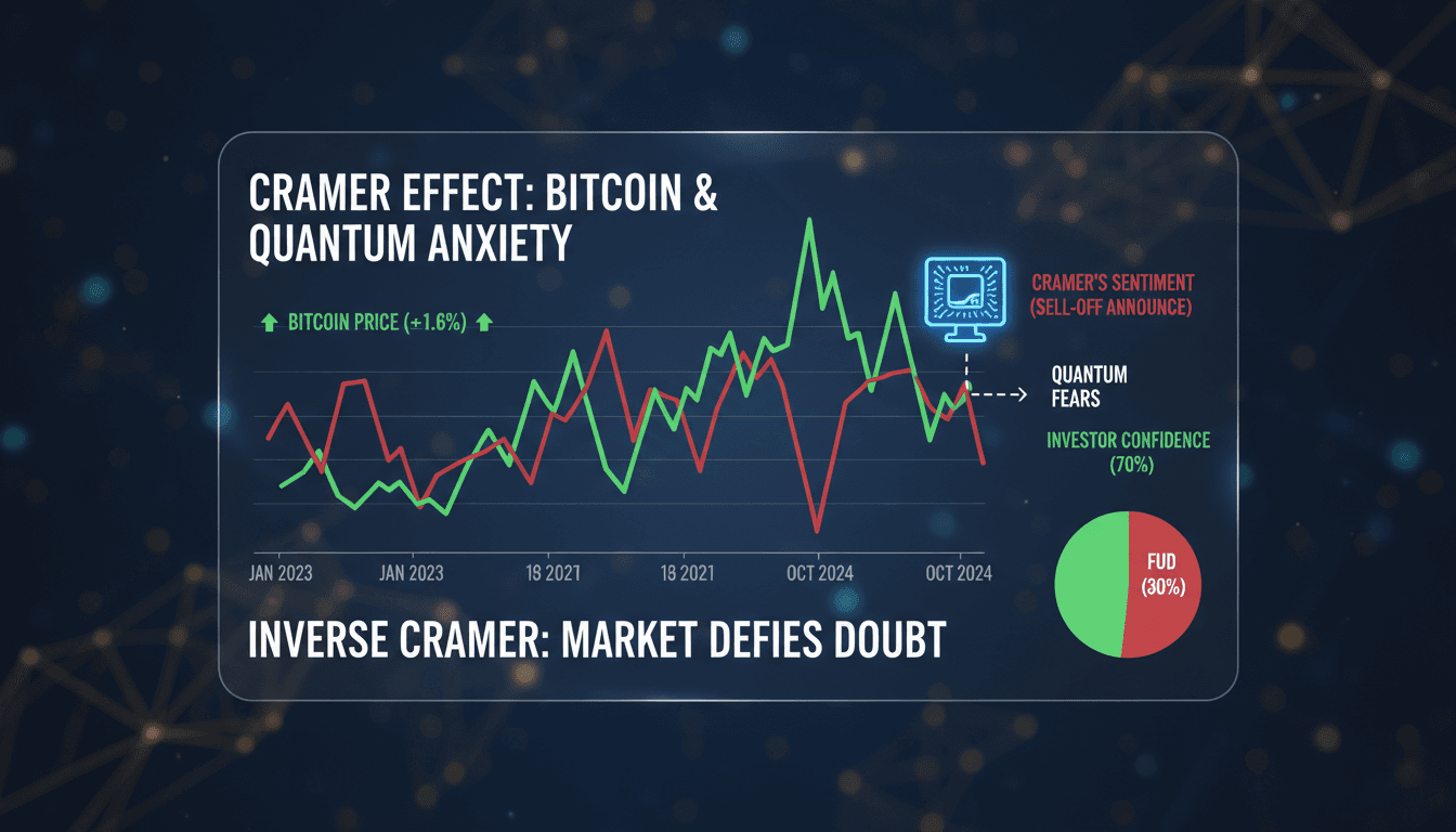 Bitcoin price chart showing rise amid Cramer's announcement