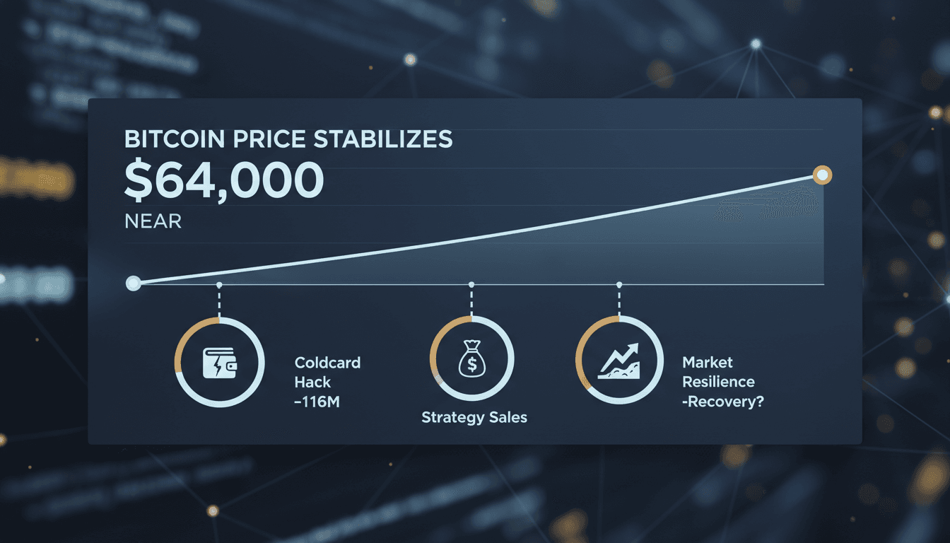 Bitcoin price chart showing stabilization near $64,000
