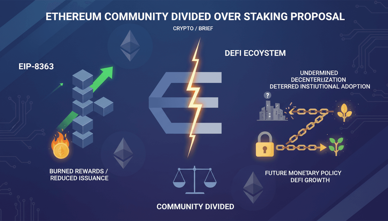 Ethereum logo with a backdrop of digital finance concepts