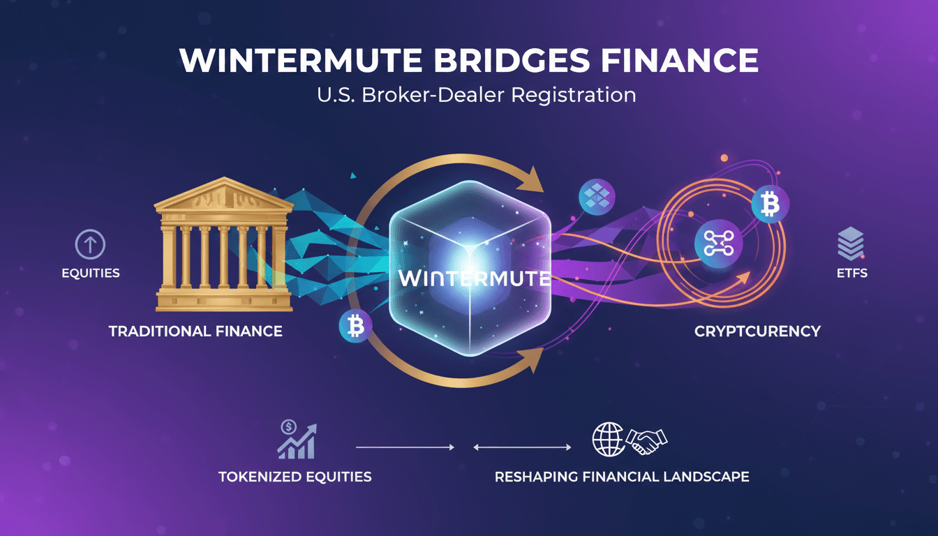 Wintermute logo with a backdrop of financial market graphics