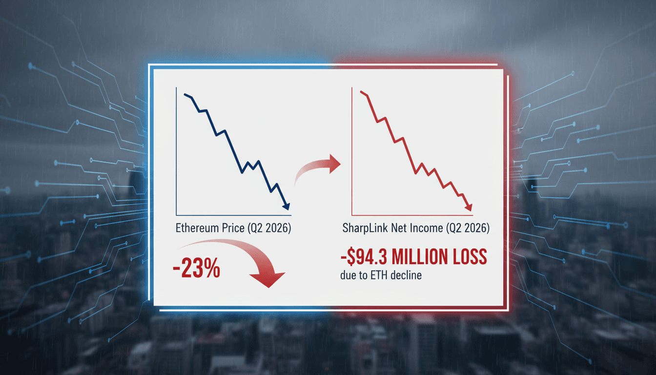 SharpLink financial report showing significant losses due to Ethereum decline