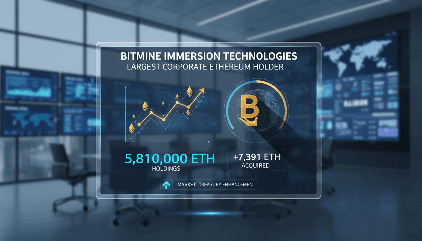 BitMine Immersion Technologies becomes largest corporate holder of Ethereum
