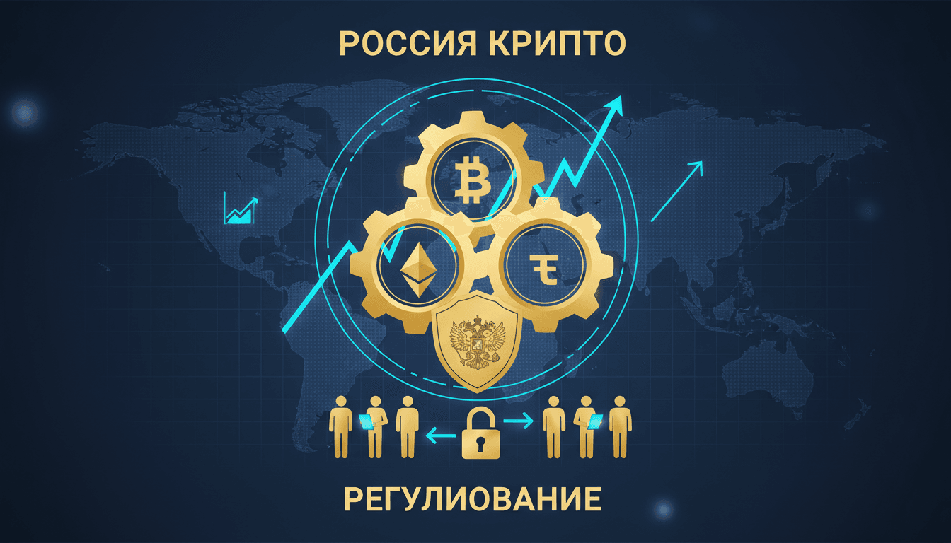 A visual representation of Russia's cryptocurrency market regulations.