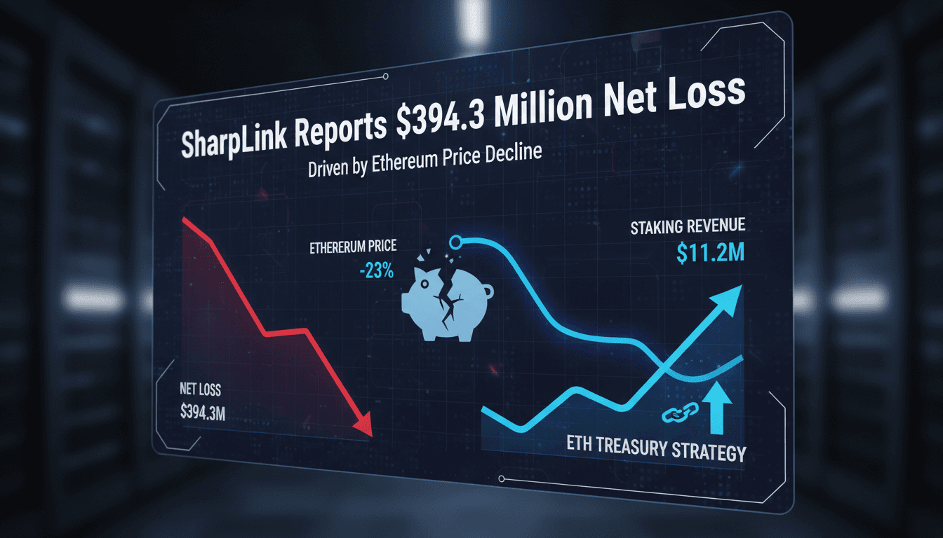 SharpLink financial report highlighting Ethereum price impact