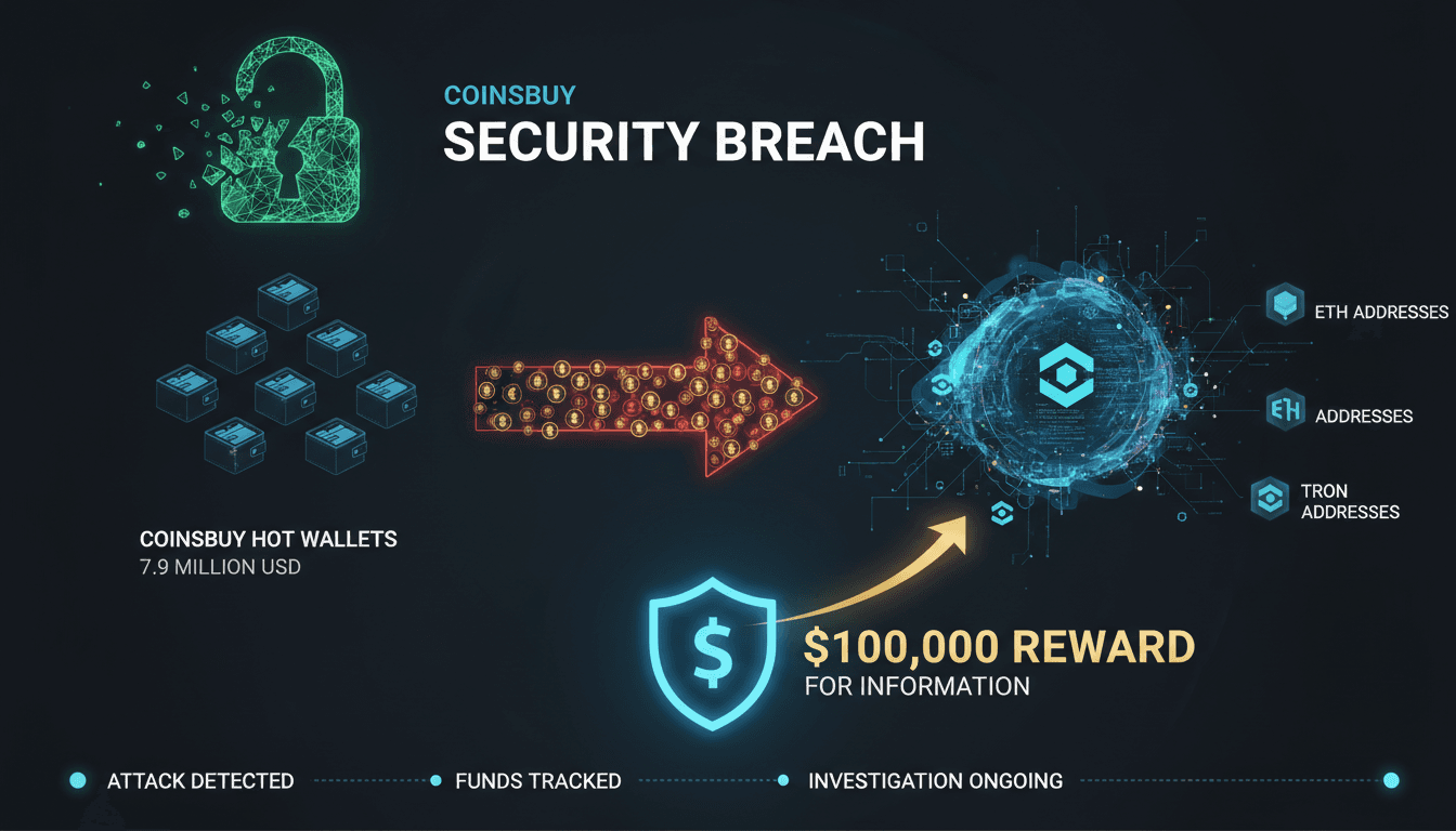 Coinsbuy offers $100,000 reward following $7.9 million security breach